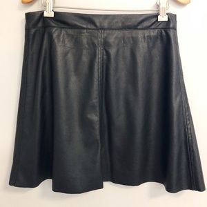 SANCTUARY Black Faux Leather Skater Flare Skirt SM